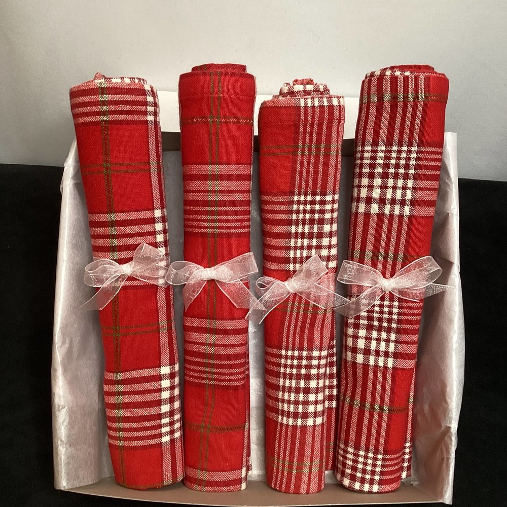 Plaid 100%Cotton Napkins / set of4
